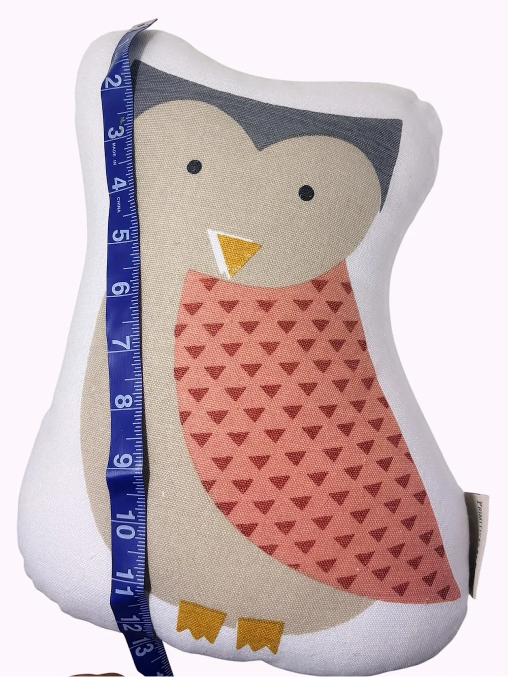 Primitives By Kathy Owl Shaped Decorative Pillow Shabby Chic Baby Room Like NEW